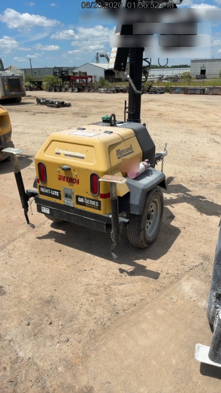 2022 Allmand NLV3GR (4) LED Light Fixture 350W, 23' Vertical Mast, 3kW Prime, Towable, Deep Sea L401, Leveling Jacks, Yanmar T4F 5.8hp