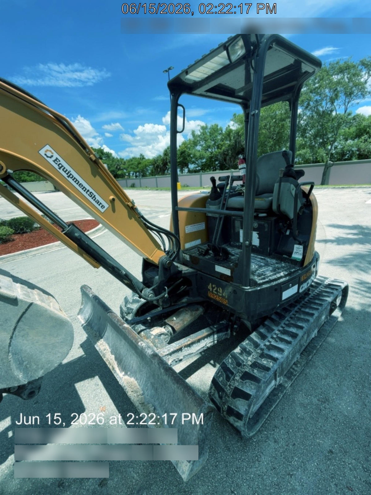 2018 Case CX37C ROPS, LONG ARM, RUBBER TRACKS, AUX HYD