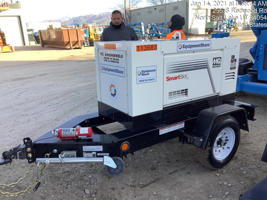 2020 Multiquip DLW400ESA4 400 amp Welder, 14kW, 120/240V, T4F Kubota, Trailer