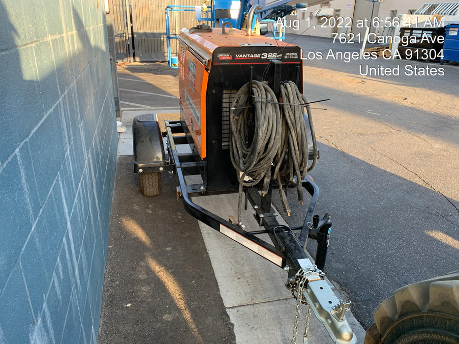 2021 Lincoln Electric Vantage 322 Vantage 322 Ready Pak 3 w/ Decals, ORANGE (includes trailer, cable rack, fender light kit) NO Telematics