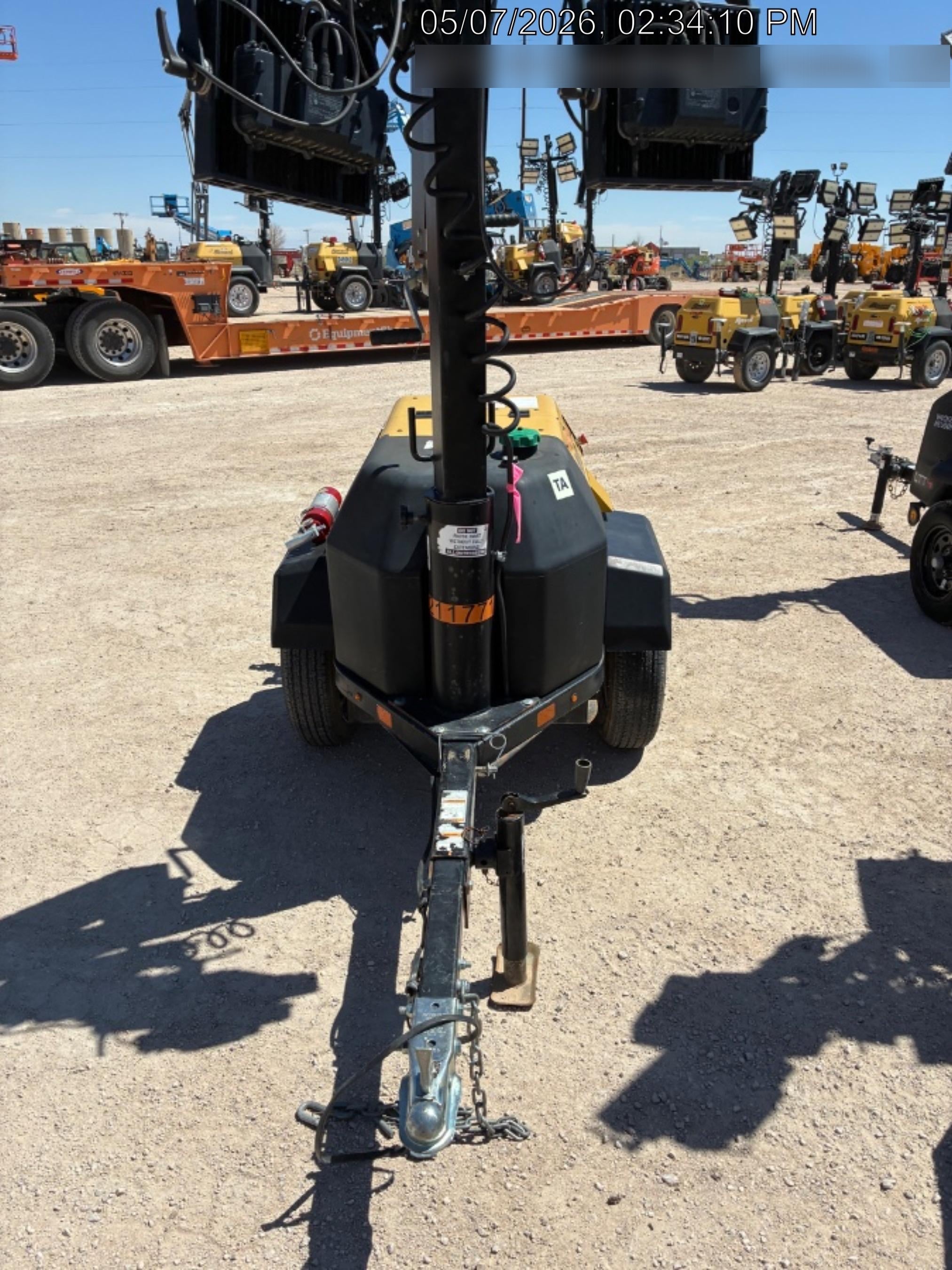 2022 Allmand NLV3GR (4) LED Light Fixture 350W, 23' Vertical Mast, 3kW Prime, Towable, Deep Sea L401, Leveling Jacks, Yanmar T4F 5.8hp