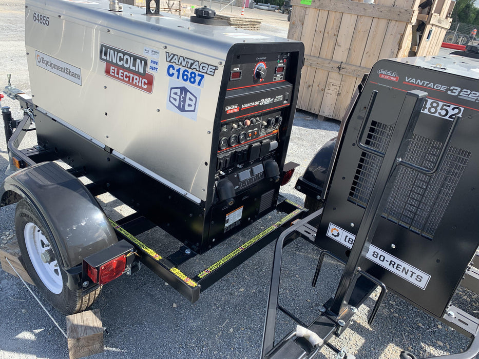 2020 Lincoln Electric Vantage 322 Welder Ready-Pak 3, w/ GPS & Decals (includes trailer, cable rack, fender light kit)