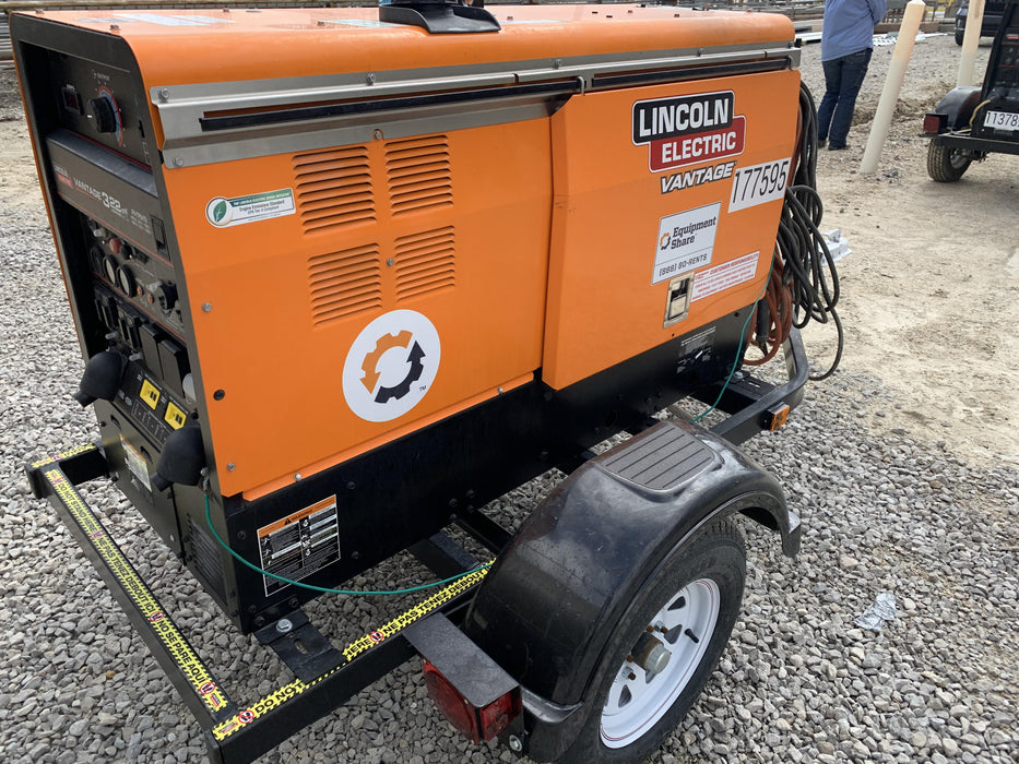 2021 Lincoln Electric Vantage 322 Vantage 322 Ready Pak 3 w/ Decals, ORANGE (includes trailer, cable rack, fender light kit) NO Telematics
