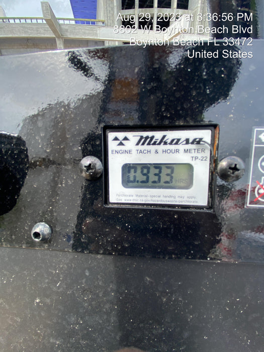 2023 Multiquip MV308GH Honda GX270, 18" Plate, Tachometer