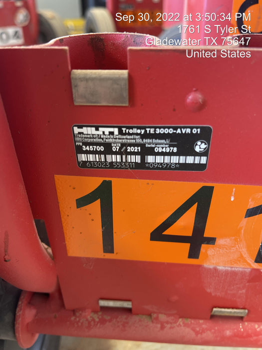 2021 HILTI TE 3000-AVR
