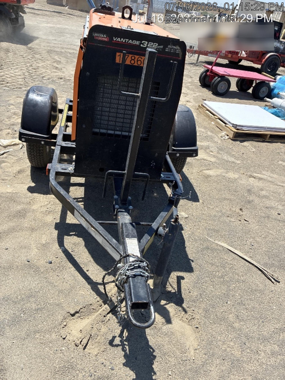2021 Lincoln Electric Vantage 322 Vantage 322 Ready Pak 3 w/ Decals, ORANGE (includes trailer, cable rack, fender light kit) NO Telematics