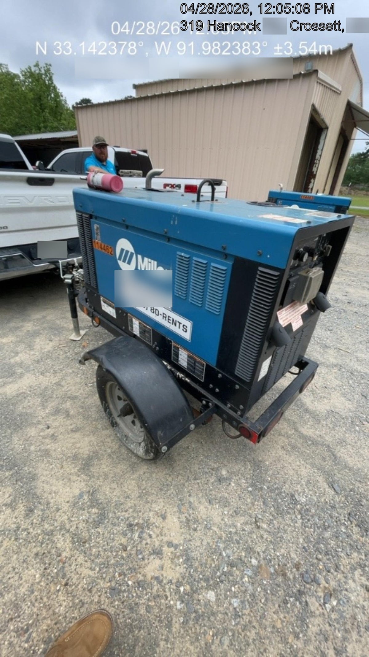 2020 Miller Electric BIG BLUE 400 Trailer Mounted Welder