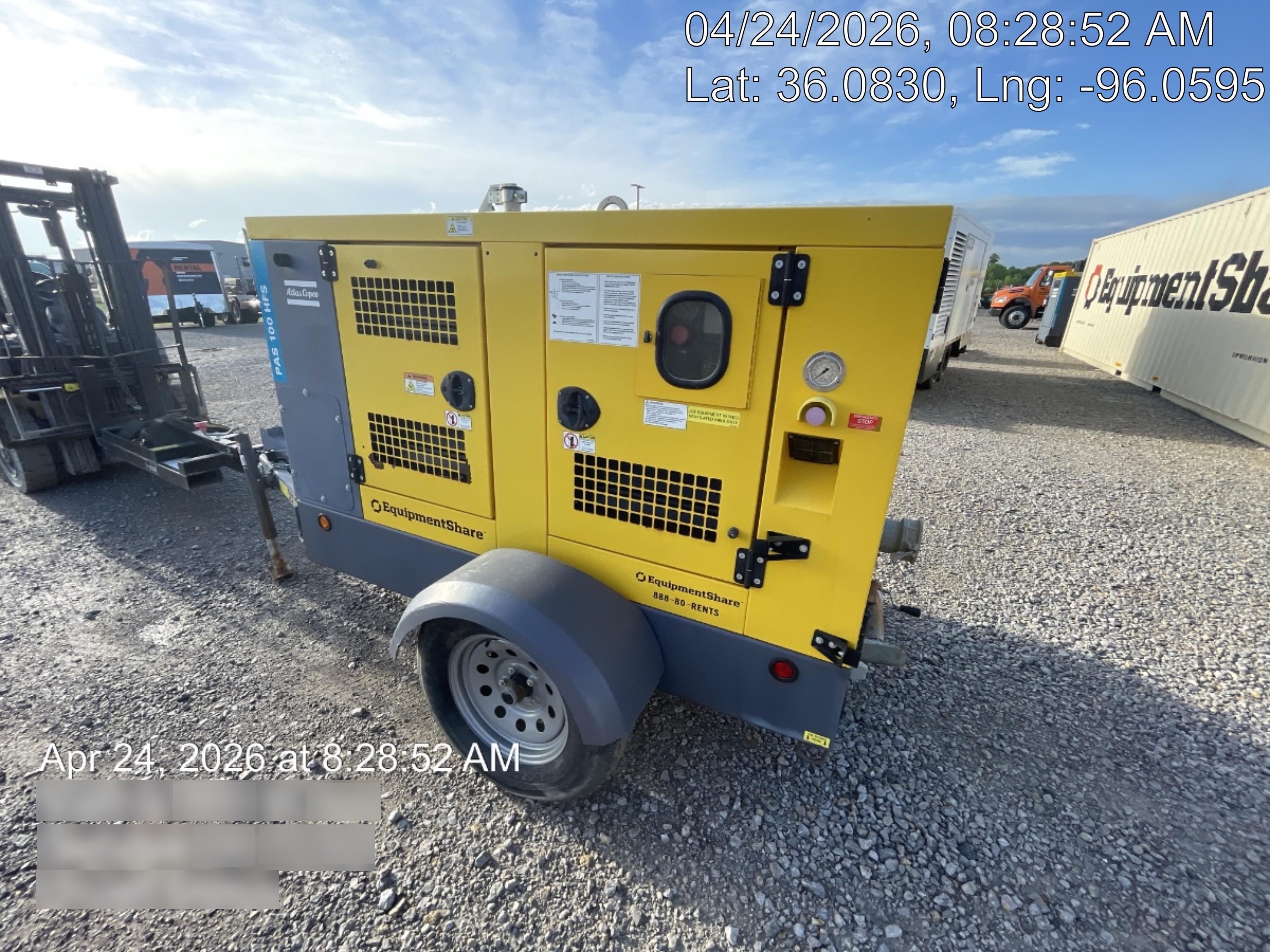 2021 ATLAS COPCO PAS 100 HF CS Enclosed