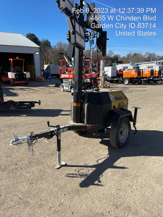 2022 Allmand NLV3GR (4) LED Light Fixture 350W, 23' Vertical Mast, 3kW Prime, Towable, ES Decals, T3