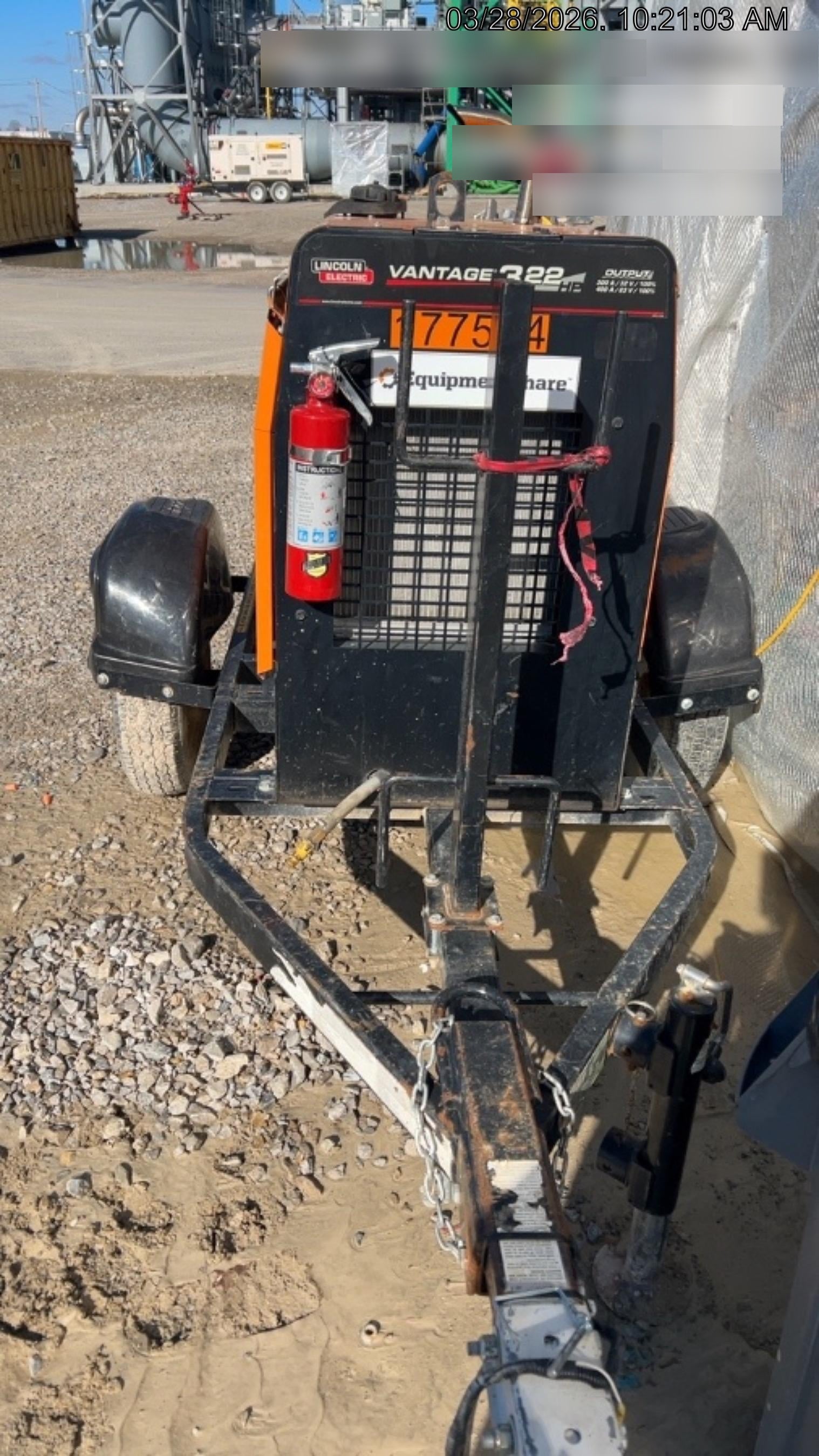 2021 Lincoln Electric Vantage 322 Vantage 322 Ready Pak 3 w/ Decals, ORANGE (includes trailer, cable rack, fender light kit) NO Telematics