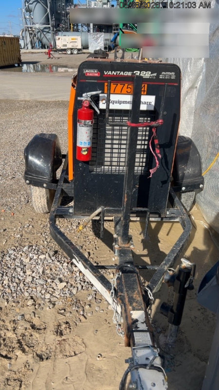 2021 Lincoln Electric Vantage 322 Vantage 322 Ready Pak 3 w/ Decals, ORANGE (includes trailer, cable rack, fender light kit) NO Telematics
