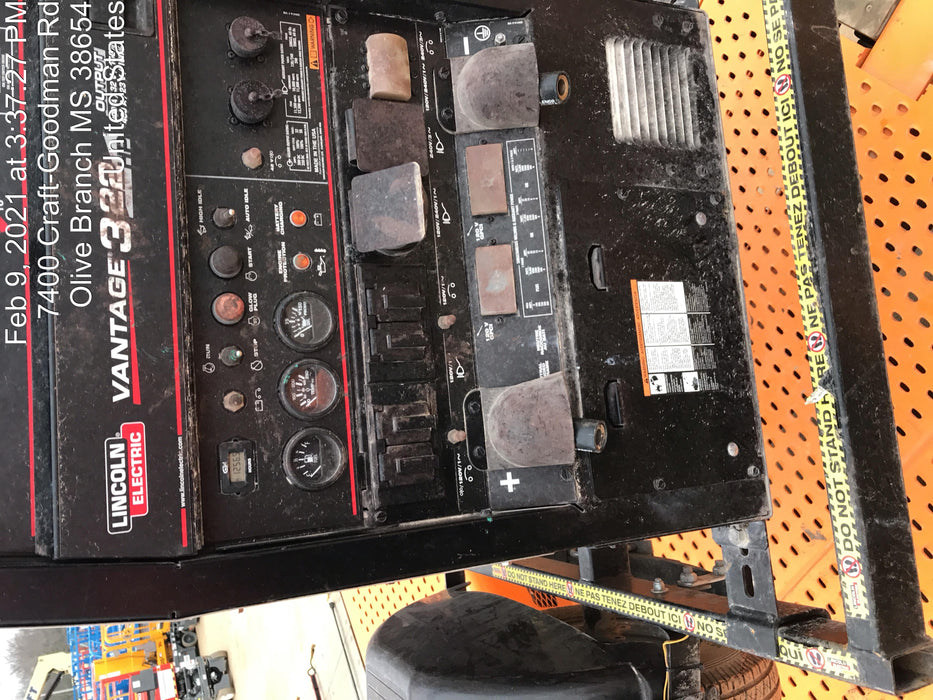 2019 Lincoln Electric Vantage 322 Ready-Pak 3, Two Wheel Trailer, Fender and Light Kit, Cable Rack