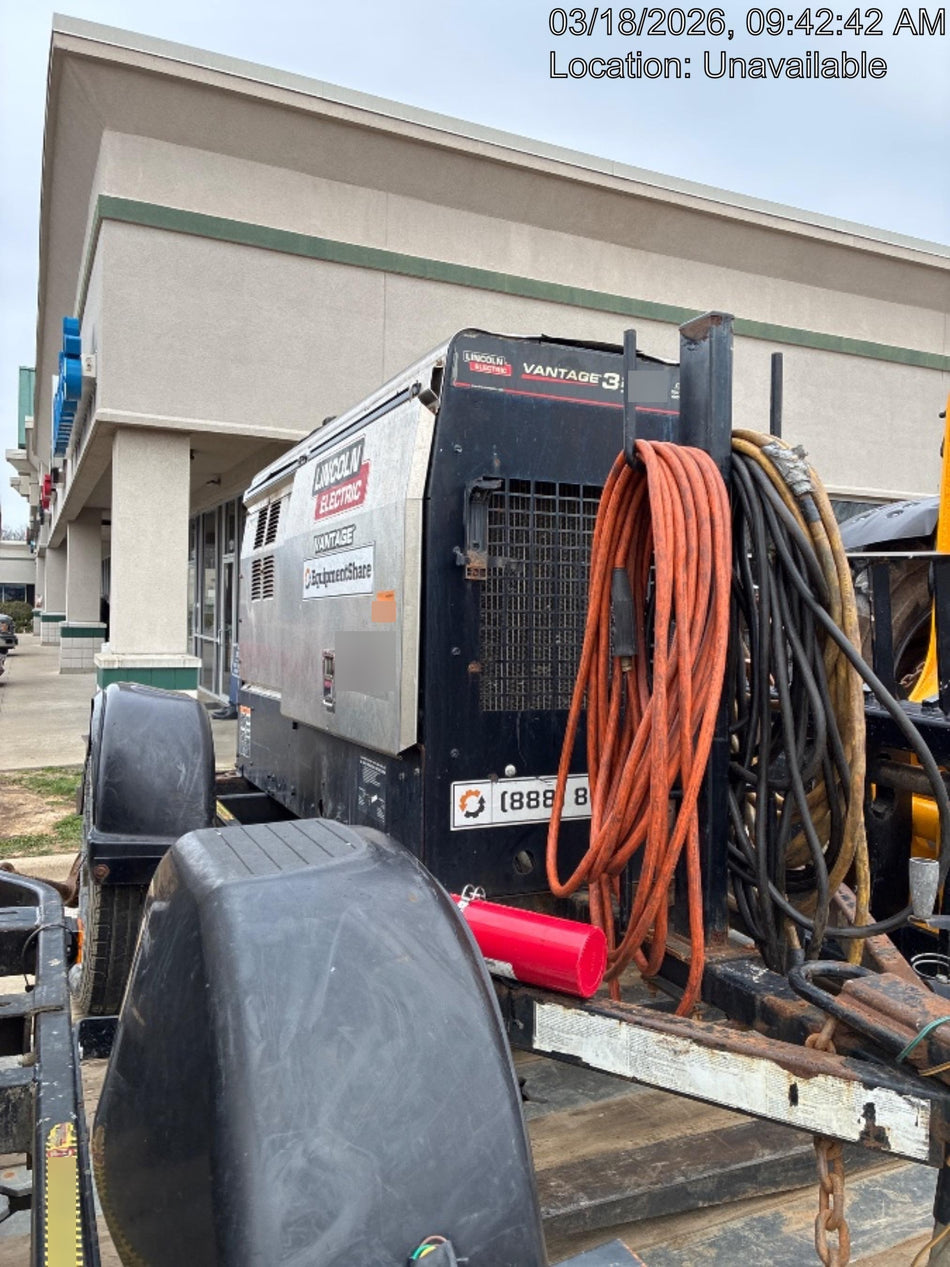 2019 Lincoln Electric Vantage 322 Ready-Pak 3, Two Wheel Trailer, Fender and Light Kit, Cable Rack
