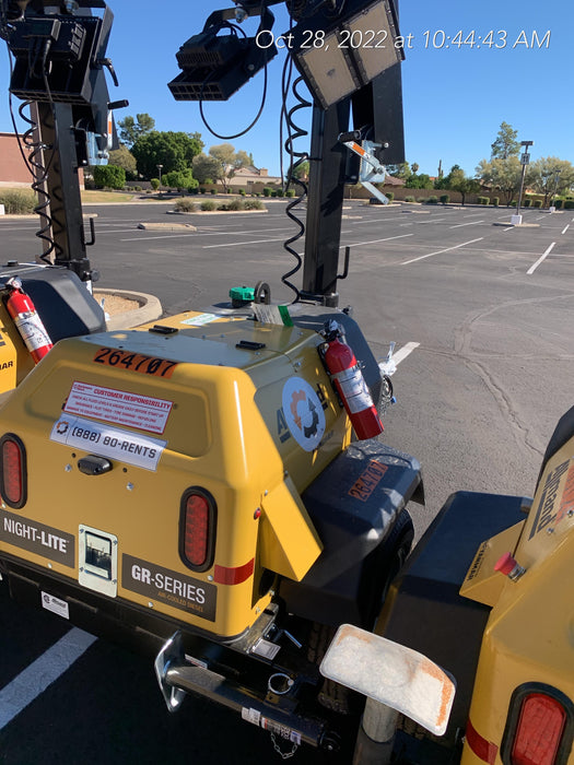 2022 Allmand NLV3GR (4) LED Light Fixture 350W, 23' Vertical Mast, 3kW Prime, Towable, ES Decals, T3