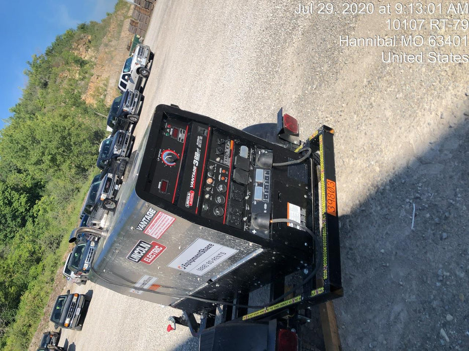 2019 Lincoln Electric Vantage 322 Welder Ready-Pak 3, Two wheel trailer, Fender and Light kit, Cable Rack