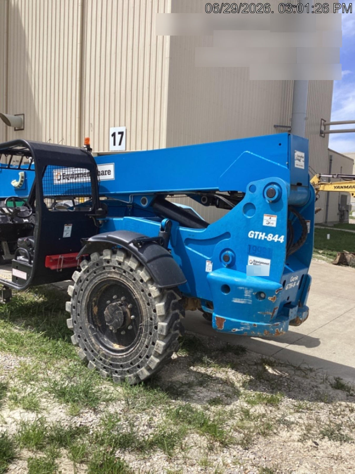 2018 Genie GTH-844 Genie GTH-844 w/ROPS, Work Lights, Solid Tires, RH Cab Mesh, Beacon, 60" Carriage and Forks