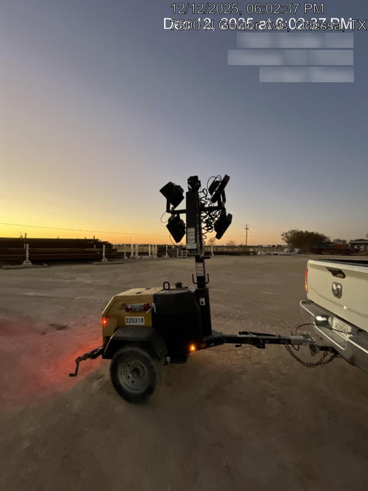 2022 Allmand NLV3GR (4) LED Light Fixture 350W, 23' Vertical Mast, 3kW Prime, Towable, Deep Sea L401, Leveling Jacks, Yanmar T4F 5.8hp