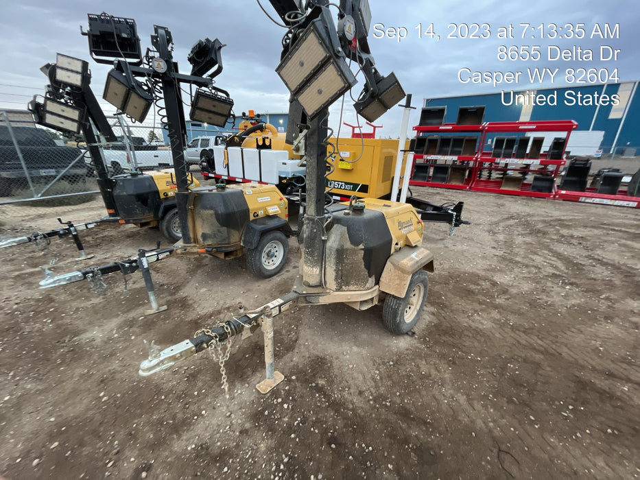 2022 Allmand NLV3GR (4) LED Light Fixture 350W, 23' Vertical Mast, 3kW Prime, Towable, ES Decals, T3