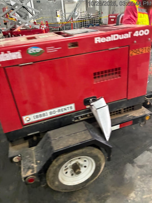 2023 Shindaiwa DGW400MDL Kubota D902 Engine, 23 HP, Dual Op Welder, Wire, Arc, Droop Stick, Tig, and CC Stick Functionality, Simulphase, 3 Phase and 1 Phase Gen Output, Single Axle NB Trlr, Slr Trckl Chrg 12V 12W, Fire Ext