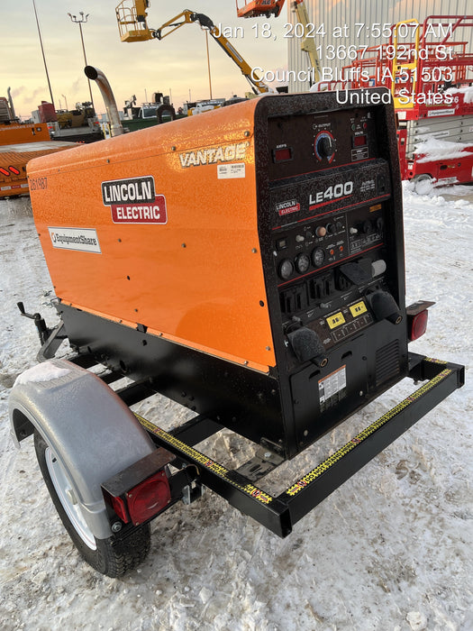 2022 Lincoln Electric LE400 Kubota V1505, Trlr, Cable Rack, Light Kit, ES Decals, T3