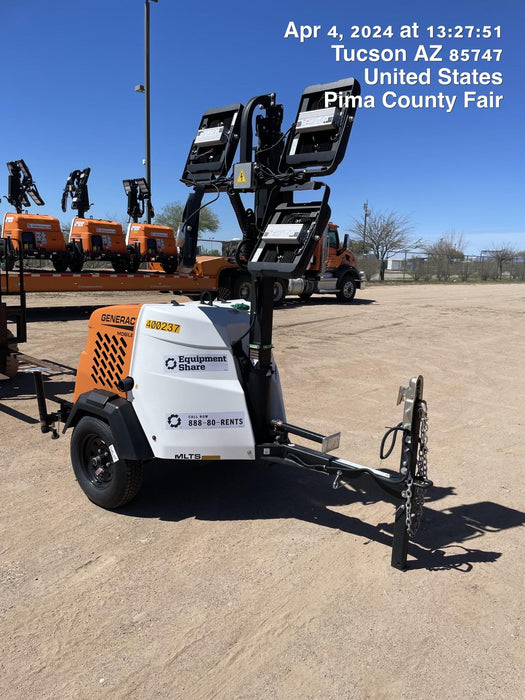 2024 Generac MLT2 Diesel, Flex Switch 120V Input, Powerzone Controller, 
(4) 320W LED Lights, 4kW Generator, 39.9 Gal Fuel Tank, 2" Ball, T3