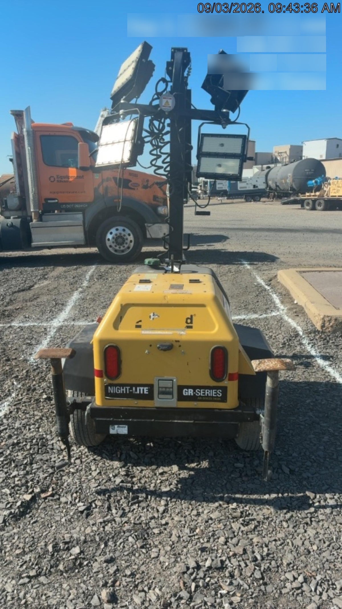 2021 Allmand NLV3GR (4) LED Light Fixture 350W, 23' Vertical Mast, 3kW Prime, Towable, Deep Sea L401, Leveling Jacks, Yanmar T4F 5.8hp