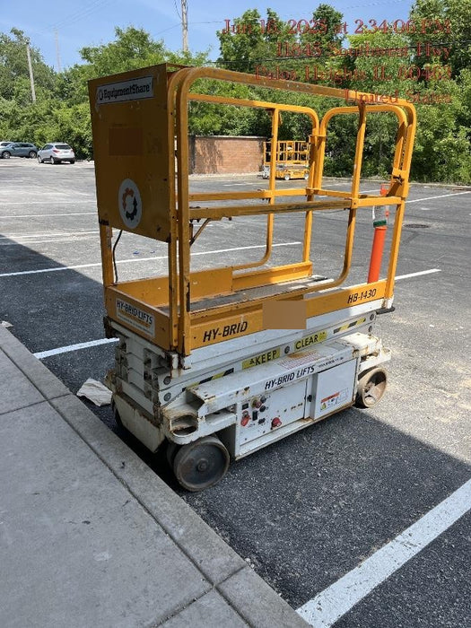 Custom Equipment HB-1430 Hy-Brid Scissor Lift
Platform capacity up to 670 lbs
Working height up to 20 ft
Weighs under 1,700 lbs
Non-marking wheels