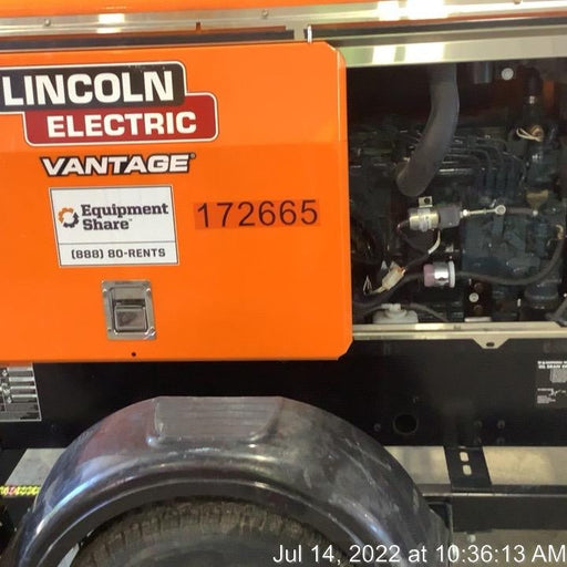 2021 Lincoln Electric Vantage 322 Vantage 322 Ready Pak 3 w/ Decals, ORANGE (includes trailer, cable rack, fender light kit) NO Telematics