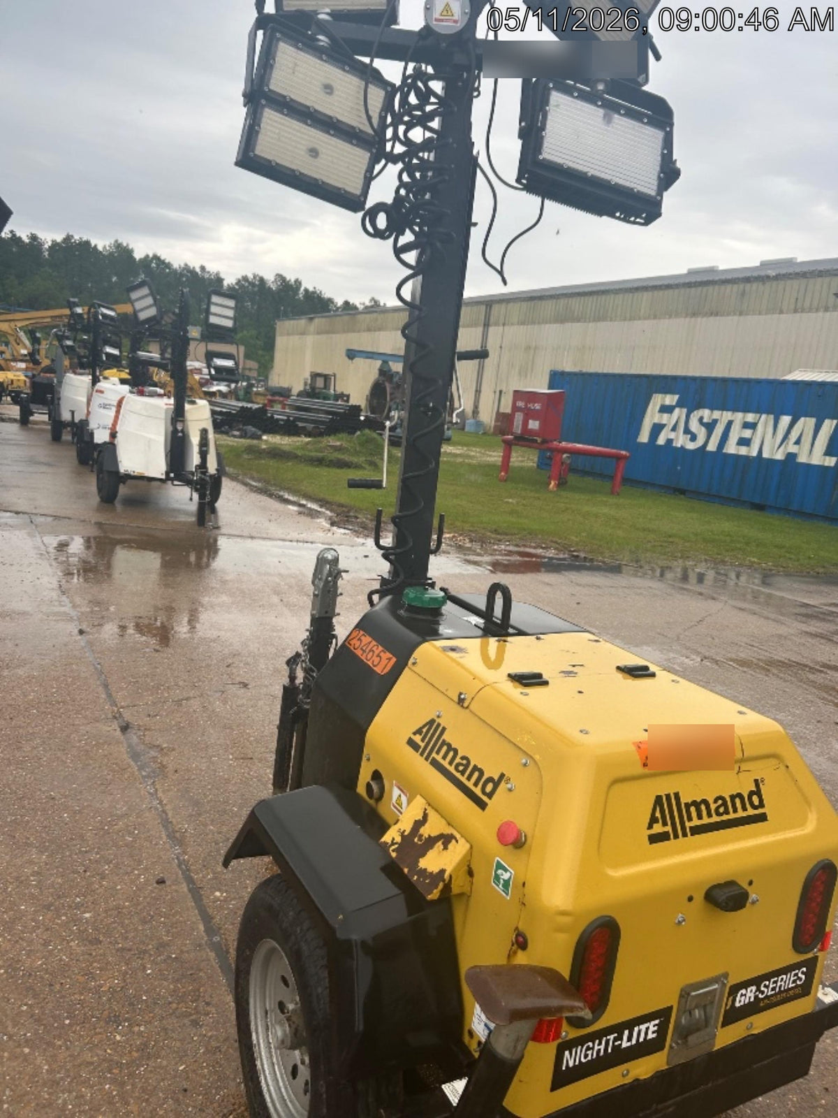 2022 Allmand NLV3GR (4) LED Light Fixture 350W, 23' Vertical Mast, 3kW Prime, Towable, ES Decals, T3