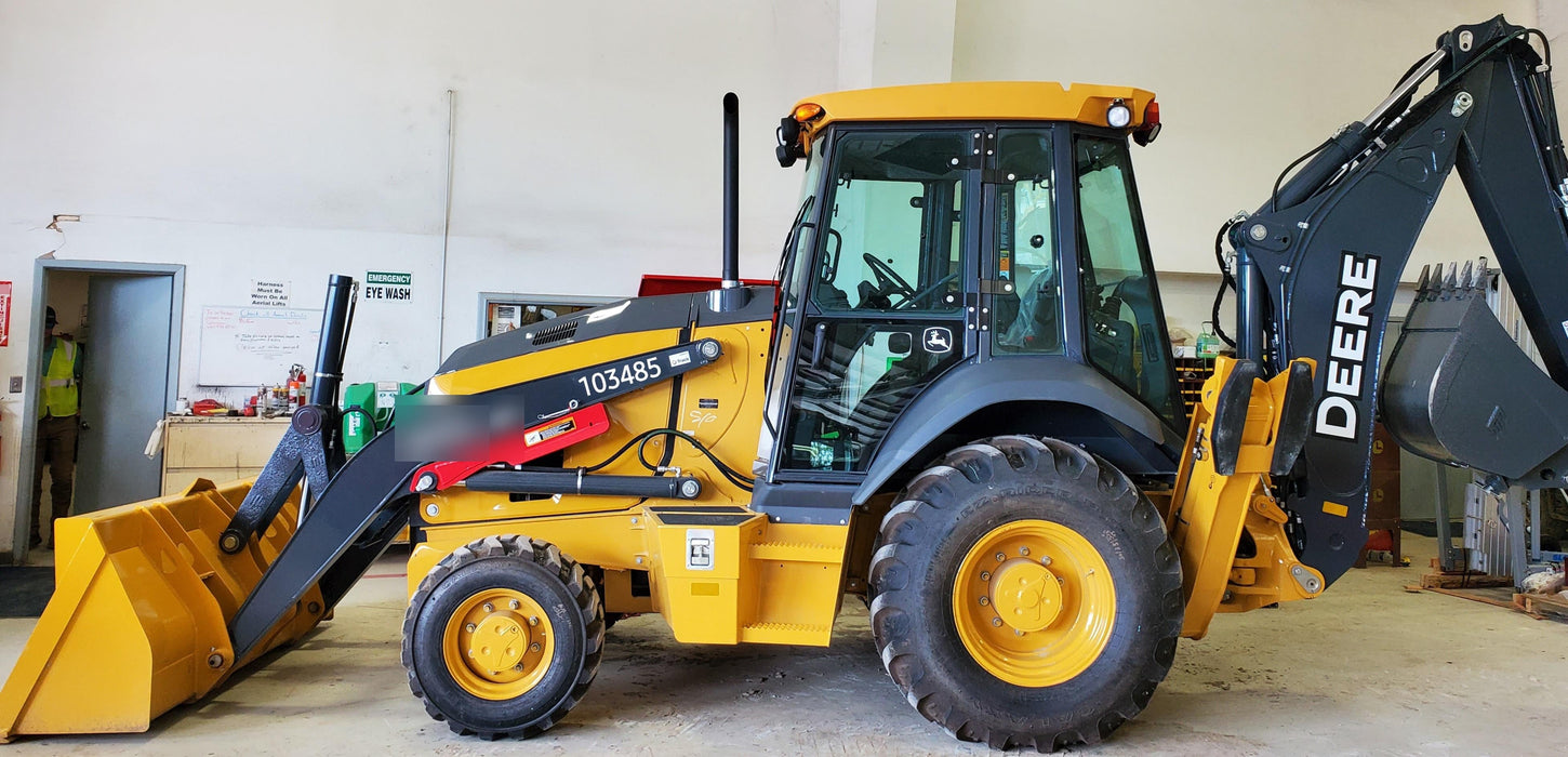 2020 John Deere 310LEP Cab/Heat/Air, 4WD, Standard Stick, Pilot Controls, 2 Way Hydraulics, TAG Manual QC