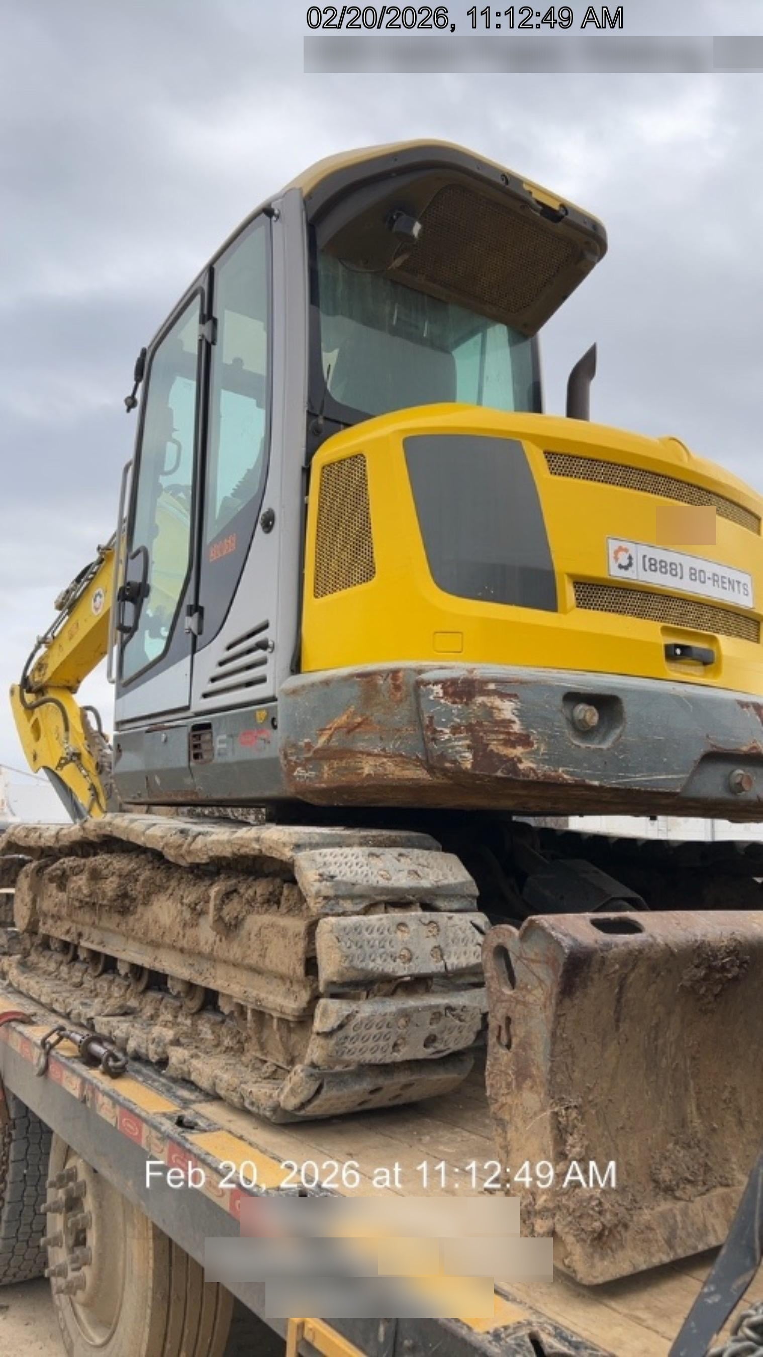 Wacker Neuson ET90 Enclosed Cab, Hybrid Tracks, Long Dipperstick,  Bucket