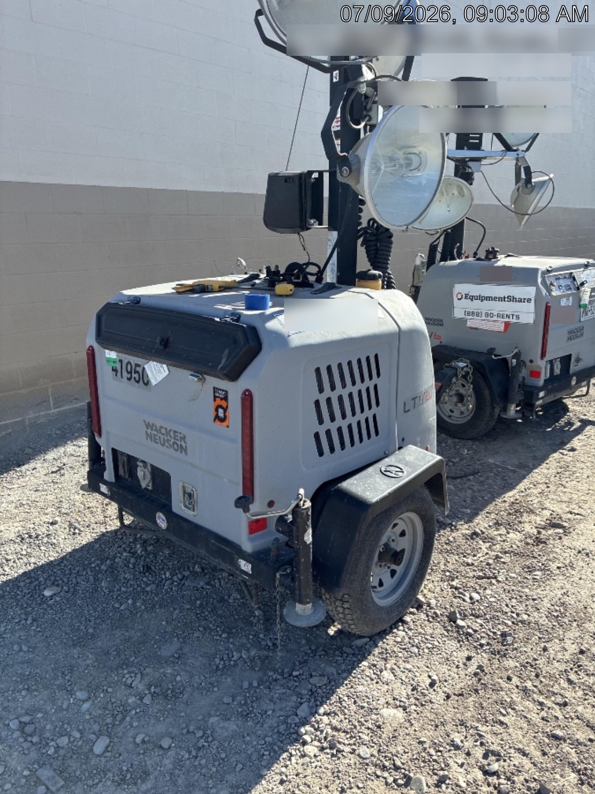Wacker Neuson LTV6K-MH Power mast, 1100W MH, Fuel Sensors, Wiring Harness