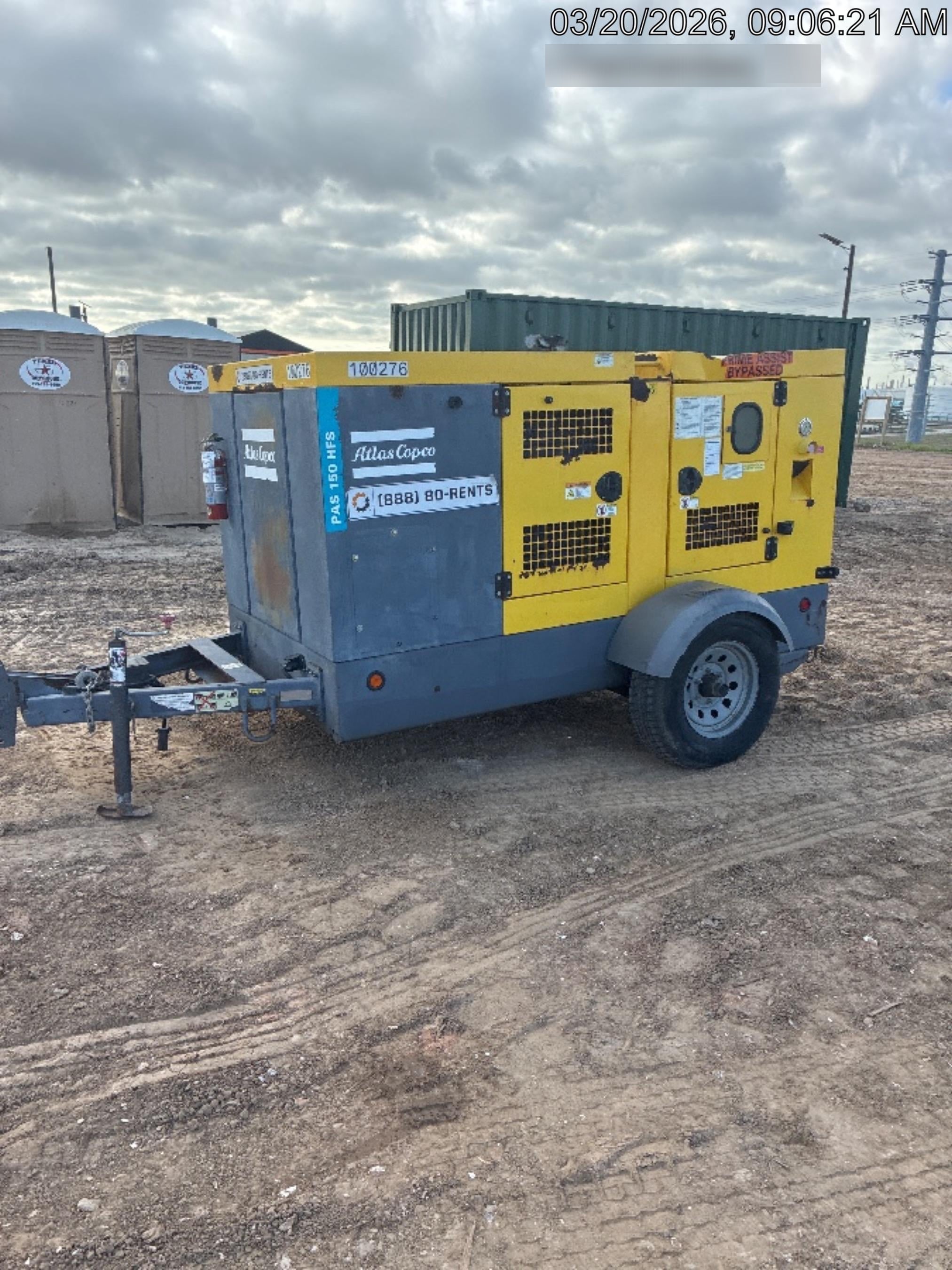 2020 ATLAS COPCO PAS 150 HF CS Enclosed