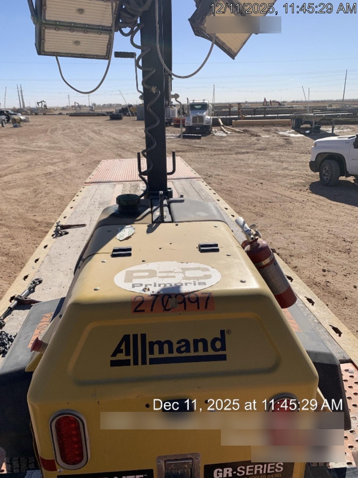 2022 Allmand NLV3GR (4) LED Light Fixture 350W, 23' Vertical Mast, 3kW Prime, Towable, ES Decals, T3