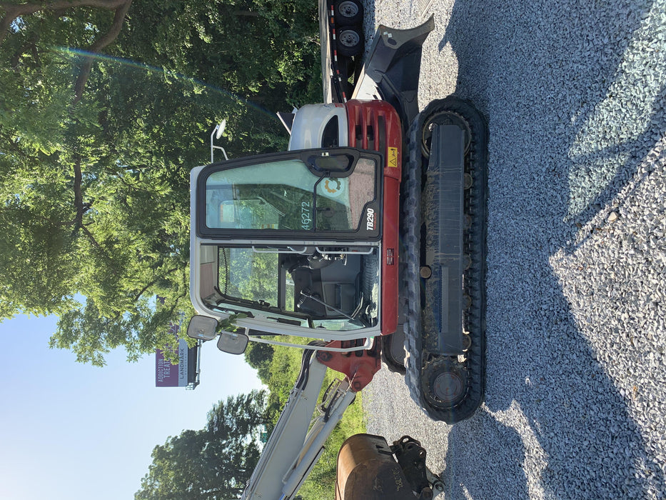 2019 Takeuchi TB290 Cab/Heat/AC Rubber tracks, Dozer blade, Travel alarm, Auxiliary hydraulics w/Manual QC, Hydraulic thumb, 18", 24", and 36" Buckets