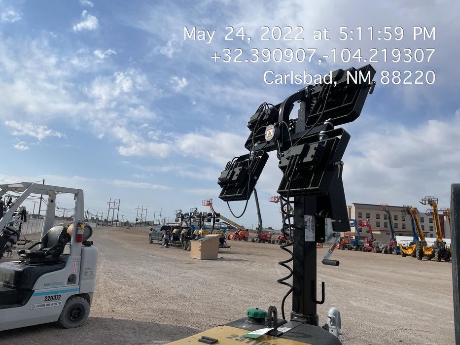 2022 Allmand NLV3GR (4) LED Light Fixture 350W, 23' Vertical Mast, 3kW Prime, Towable, Deep Sea L401, Leveling Jacks, Yanmar T4F 5.8hp