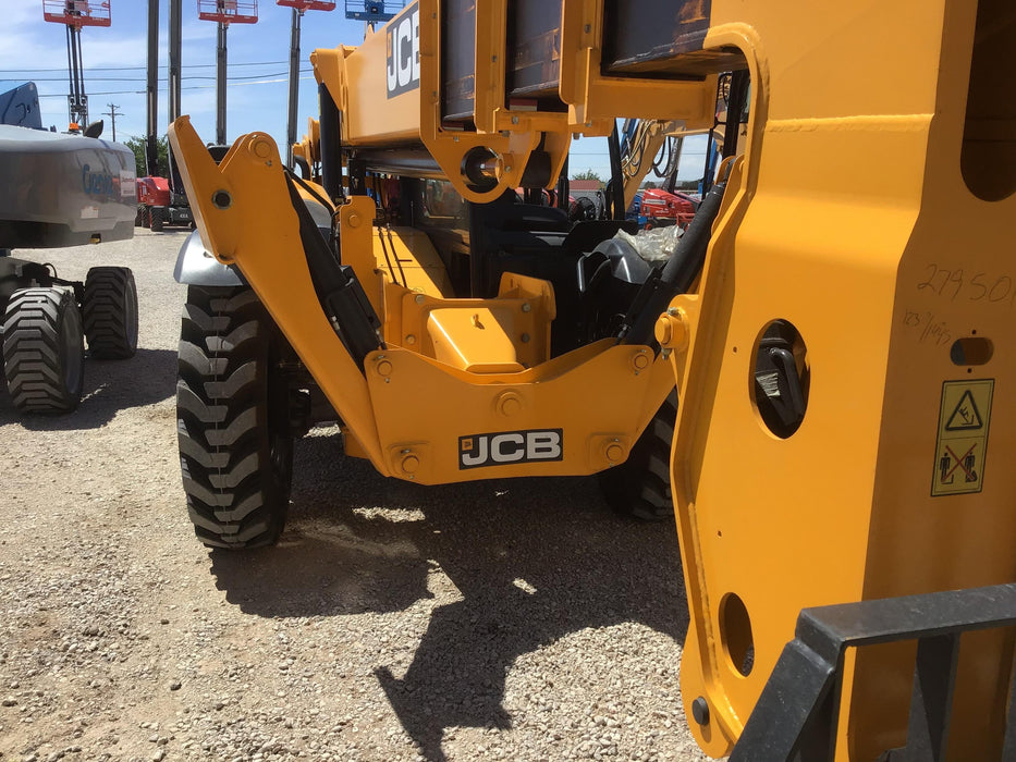 2019 JCB 510-56 Open ROPS, 74 HP, Solid Tires, Worklights, Beacon, Aux Hydraulics, Lifting Eye w/60" Carriage/60" Forks