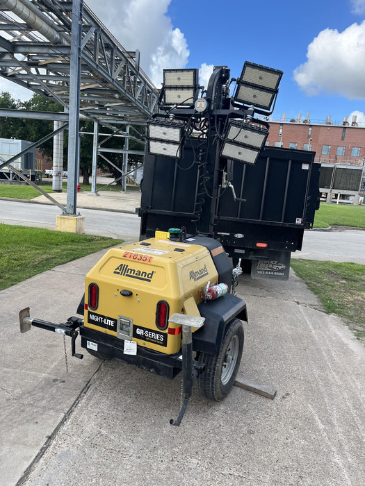 2022 Allmand NLV3GR (4) LED Light Fixture 350W, 23' Vertical Mast, 3kW Prime, Towable, Deep Sea L401, Leveling Jacks, Yanmar T4F 5.8hp