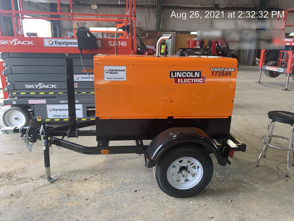 2021 Lincoln Electric Vantage 322 Vantage 322 Ready Pak 3 w/ Decals, ORANGE (includes trailer, cable rack, fender light kit) NO Telematics