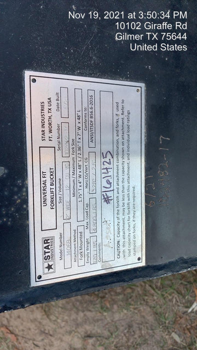 2021 STAR INDUSTRIES 1406B