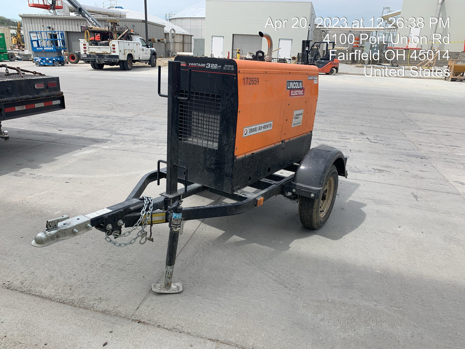 2021 Lincoln Electric Vantage 322 Vantage 322 Ready Pak 3 w/ Decals, ORANGE (includes trailer, cable rack, fender light kit) NO Telematics