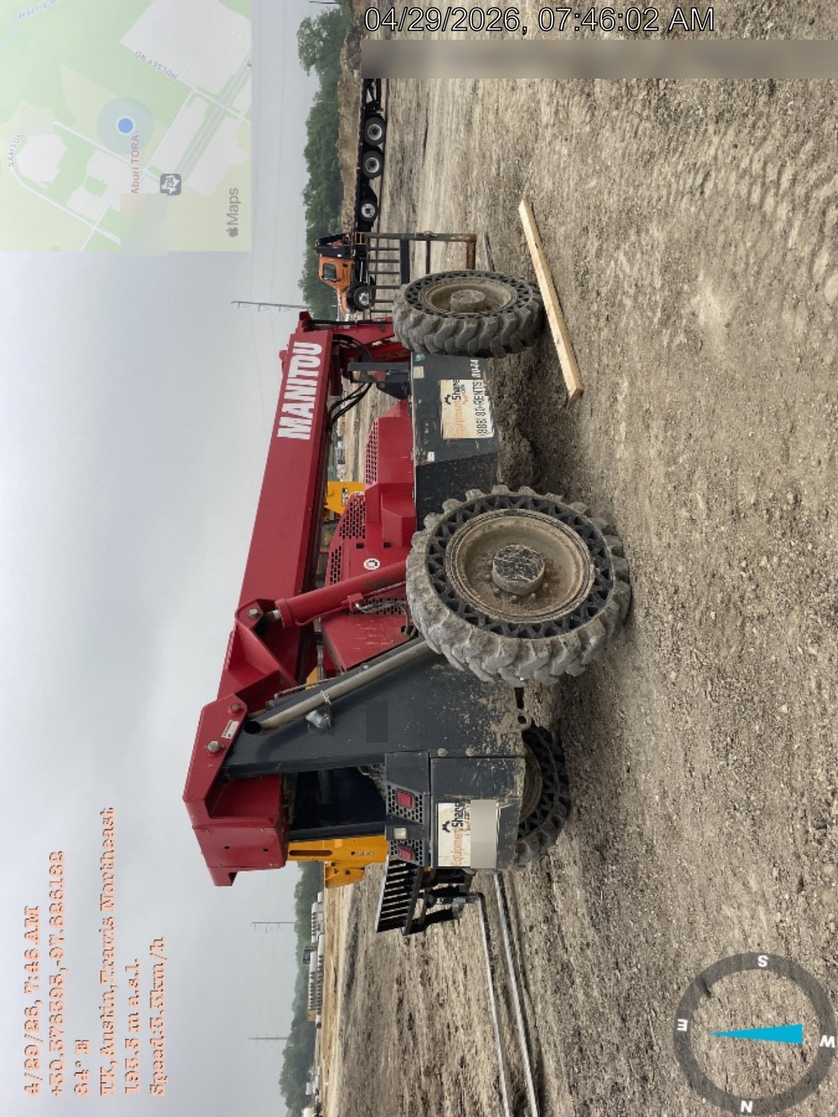 2019 Manitou MTA8044 MTA 8044 - 74 HP T4, Canopy, Worklights/Strobe, Beacon, 66" Carriage, 48" Forks, Solid Tires, Lift Hook, Aux Hydraulics