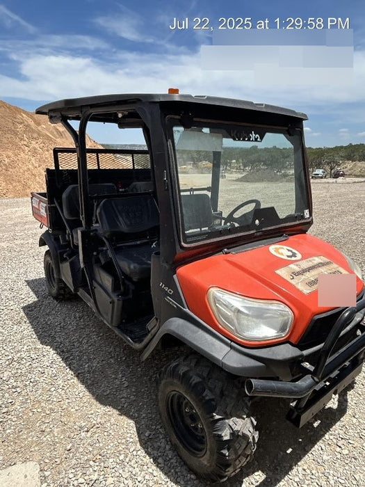 Kubota RTV-X1140W-H 4wd Utility Cart, LED Strobe, Windshield Tempered Glass, Pastic Canopy, Wire Harness Kit, Backup Alarm