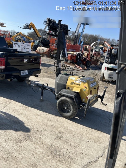 2022 Allmand NLV3GR (4) LED Light Fixture 350W, 23' Vertical Mast, 3kW Prime, Towable, Deep Sea L401, Leveling Jacks, Yanmar T4F 5.8hp