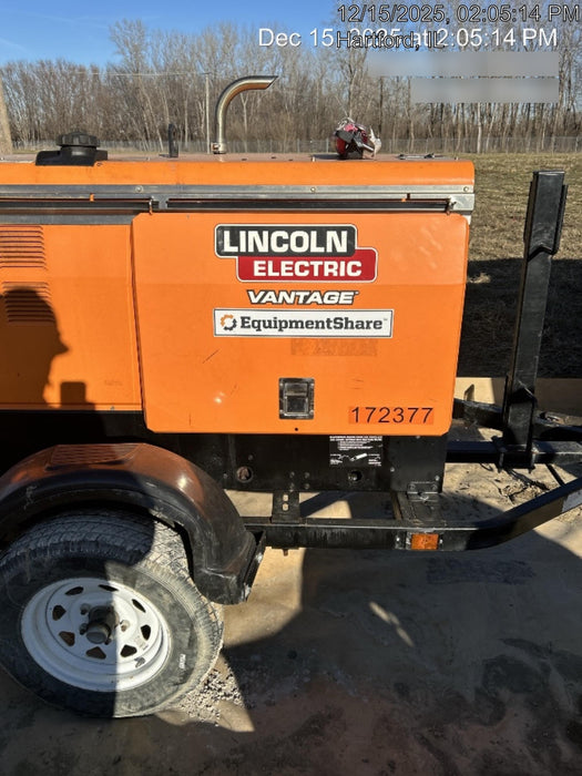 2021 Lincoln Electric Vantage 322 Vantage 322 Ready Pak 3 w/ Decals, ORANGE (includes trailer, cable rack, fender light kit) NO Telematics
