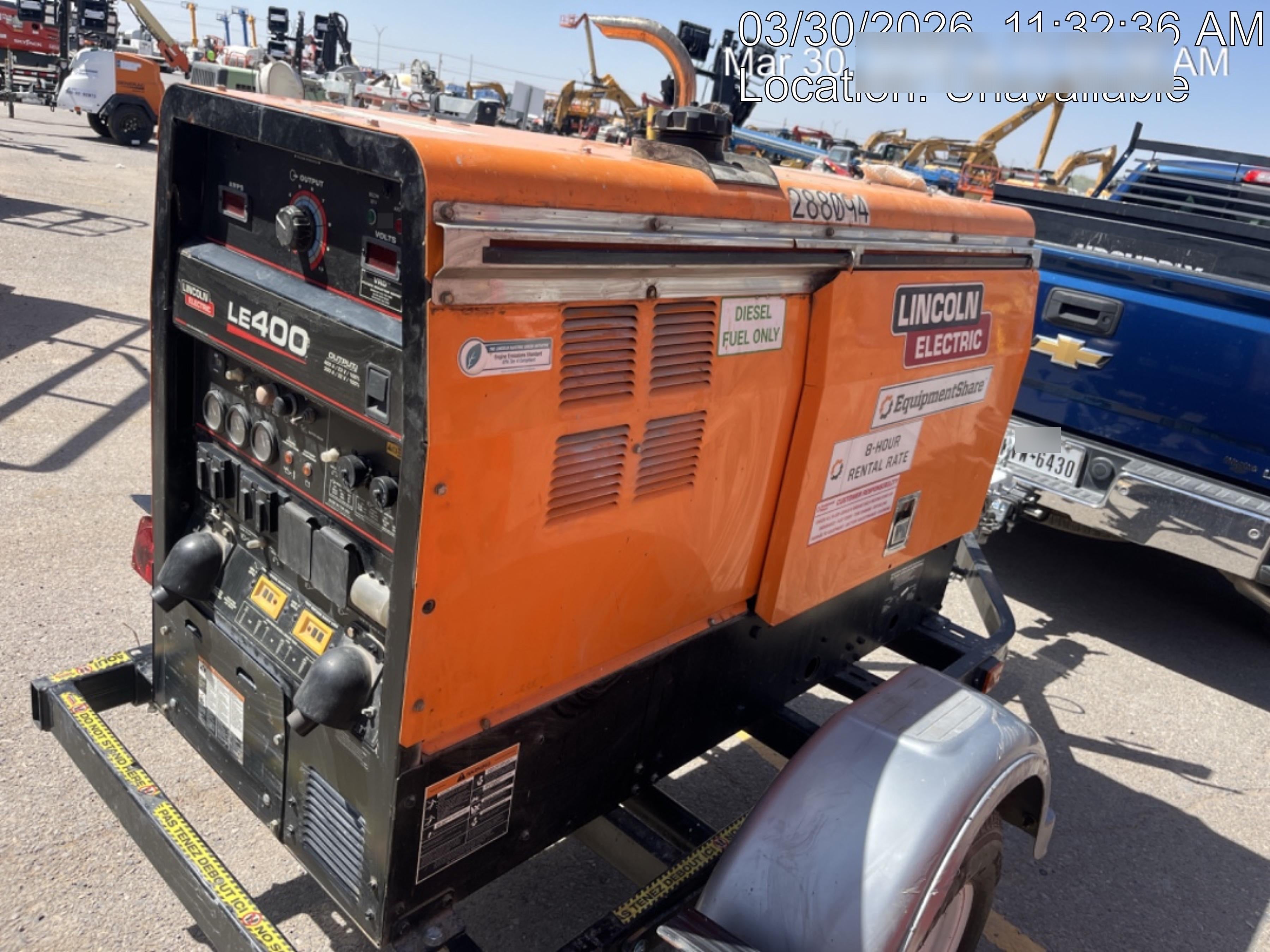 2023 Lincoln Electric LE400 Kubota V1505, Trlr, Cable Rack, Light Kit, ES Decals, T3