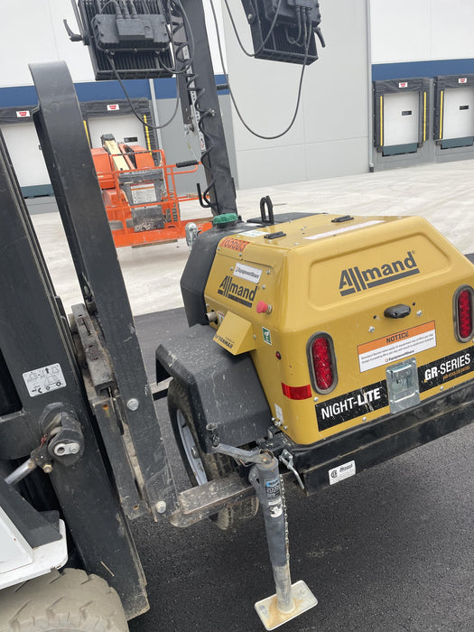 2021 Allmand NLV3GR (4) LED Light Fixture 350W, 23' Vertical Mast, 3kW Prime, Towable, Deep Sea L401, Leveling Jacks, Yanmar T4F 5.8hp