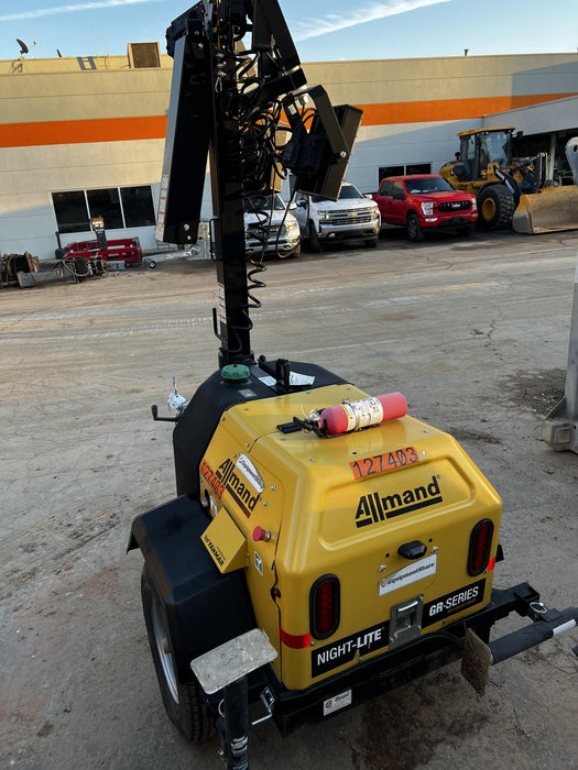 2021 Allmand NLV3GR (4) LED Light Fixture 350W, 23' Vertical Mast, 3kW Prime, Towable, Deep Sea L401, Leveling Jacks, Yanmar T4F 5.8hp