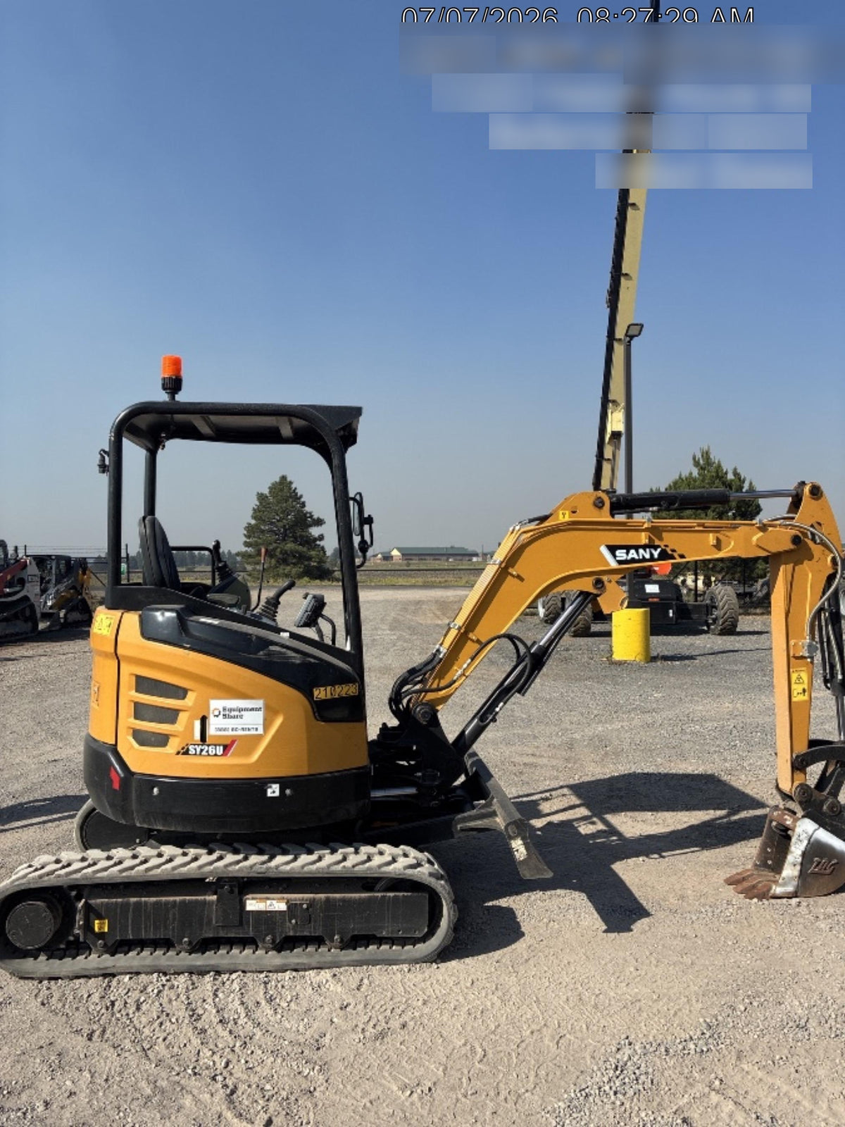 2022 Sany SY26 Standard Mini Excavator