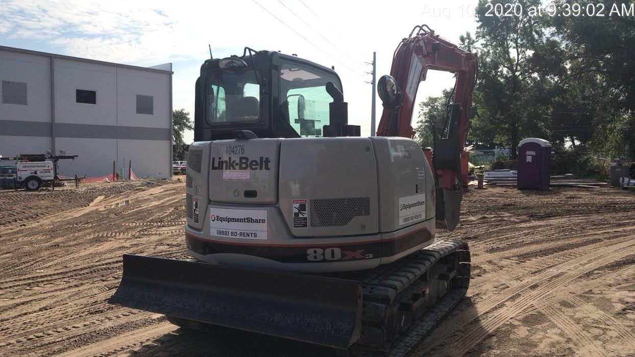 2020 Link-Belt 80X3EX 7'2" ARM, 17.7" rubber tracks, Multi function aux hydraulics